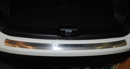 Защитная накладка  на задний бампер алюминиевая для  Ниссан Кашкай ( Nissan Qashqai J11 (2014-2019) CNT1814XK011