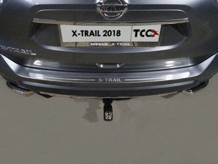 Накладка на задний бампер (лист шлифованный надпись X-Trail) Nissan X-Trail 2018-