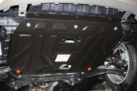 Защита Альфеко для картера двигателя и кпп Nissan Sentra B17/  Tiida (Ниссан Тиида),  (V-все, 2007-2015-)