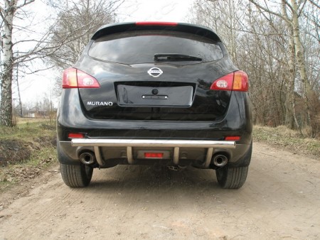 Защита задняя (центральная) 60,3/42,4 мм на Ниссан Мурано ( Nissan Murano 2010-2015)