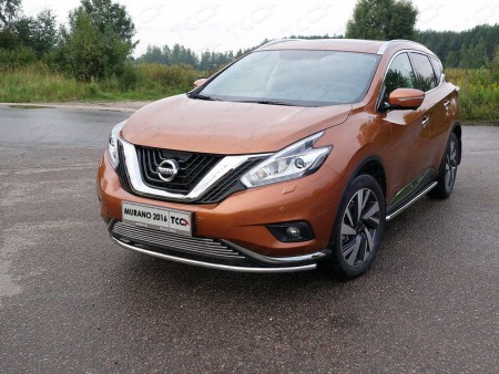 Защита передняя нижняя 42,4 мм на Ниссан Мурано ( Nissan Murano 2016-)