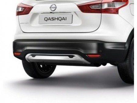 Накладка на задний бампер Ниссан Кашкай (Nissan Qashqai с 2014- (декоративная без штатных датчиков)