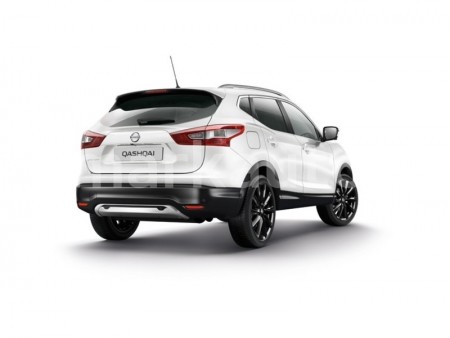 Накладка на задний бампер для Ниссан Кашкай (Nissan Qashqai с 2014 (декоративная со штатными датчиками)