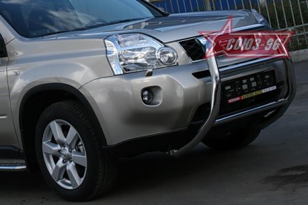 Кенгурятник (d 60 мм) высокий на Ниссан Х-Трейл (Nissan X-Trail 2007-2010)