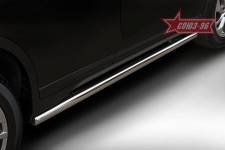 Пороги труба d60 на Ниссан Икс-Трейл (Nissan X-Trail 2015-)
