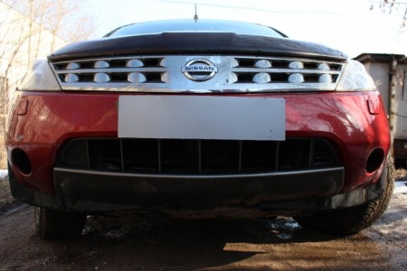 Защита радиатора Ниссан Мурано ( Nissan Murano Z50 2002-2008) black