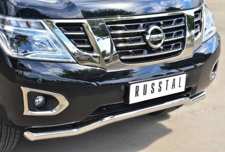 Защита переднего бампера d63 (волна) Ниссан Патрол (Nissan Patrol 2014-)
