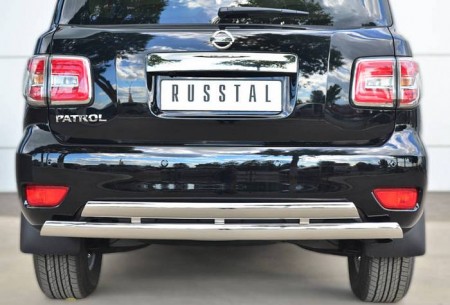 Защита заднего бампера d75х42 (дуга) d75х42 (дуга) Ниссан Патрол (Nissan Patrol 2014-)