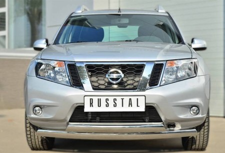 Защита переднего бампера d75х42 (дуга) d75х42 (дуга) на Ниссан Террано (Nissan Terrano 2014-)