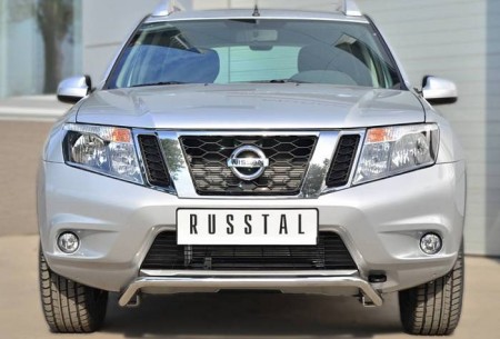 Защита переднего бампера d42 (волна) под машину Ниссан Террано (Nissan Terrano 2014-)