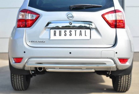 Защита заднего бампера d42 (дуга) d42 (дуга) декор паз на Ниссан Террано (Nissan Terrano 2014-) Russtal (Россия)  NTRZ001797