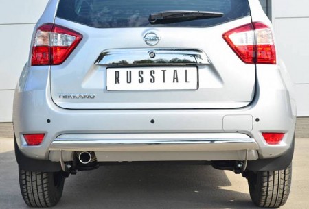 Защита заднего бампера d75х42 (дуга) Ниссан Террано (Nissan Terrano 2014-) NTRZ001798 Russtal (Россия)