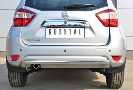 Защита заднего бампера d63 (дуга) на Ниссан Террано (Nissan Terrano 2014-) NTRZ001799 Russtal (Россия)