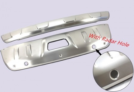 Комплект накладок переднего и заднего бамперов, шлифованная нерж.  для NISSAN X-Trail (T32) 2014-2018 