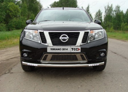 Защита передняя нижняя (с ходовыми огнями) 60,3 мм для Ниссан Террано (Nissan Terrano D10)