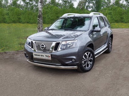 Защита передняя нижняя (овальная) 75х42 мм для Ниссан Террано (Nissan Terrano D10)