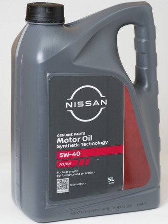 Масло моторное синтетическое оригинальное 5W40 5л KE90090042R Nissan
