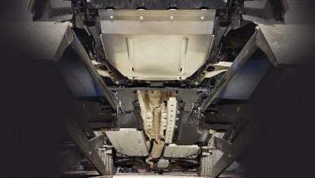 Комплект защиты ( алюминий ) 4мм ( картера и акпп, трубопровода, бака, заднего редуктора) для Nissan X-Trail ( T33 ) 4WD HYBRID E-Power Rogue 2024- Комплект защиты ( алюминий ) 4мм ( картера и акпп, трубопровода, бака, заднего редуктора) для Nissan X-Trail ( T33 ) 4WD HYBRID E-Power Rogue 2024-