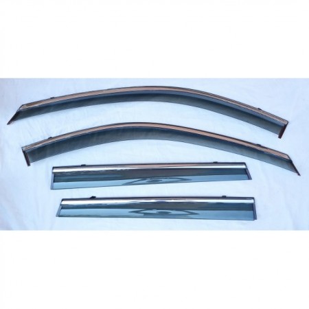 Дефлекторы ( Ветровики) окон 4шт с хром. молдингом для Nissan X-Trail T33 E-Power/ Rogue 