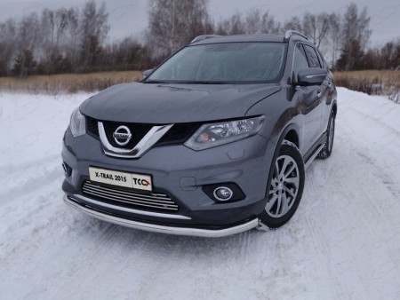 Защита передняя нижняя (длинная) 60,3 мм на Ниссан Икс-Трейл ( Nissan X-Trail T32 2015-)