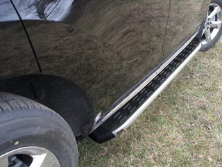 Пороги алюминиевые с пластиковой накладкой 1720 мм на Ниссан Мурано ( Nissan Murano 2010-2015) 